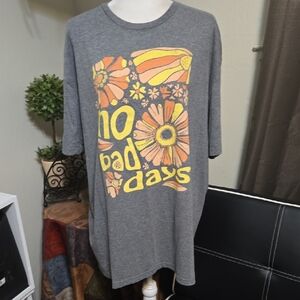 Gildan Gray Tee with Orange and Yellow Floral Design